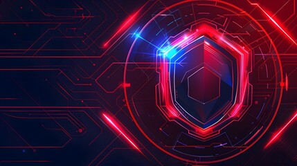 Cyber Security Concept Design Template. Outline Symbol Abstract