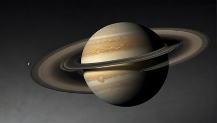 Isolated depiction of Saturn against a white backdrop Generative AI
