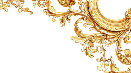golden ornament on a transparent.