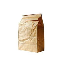 A solitary brown paper bag stands out against a transparent background