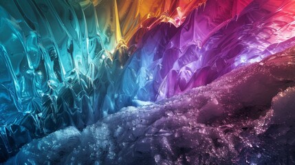 Vibrant Ice Cave Formations