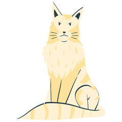 Mine Cone Cat pet handdrawn illustration