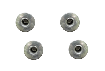 Metal connecting rivets for quick installation - on isolated transparent background.