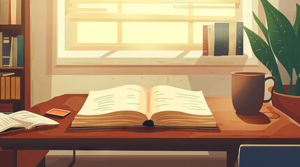 Open book template mock up above view concept drawing painting art wallpaper background