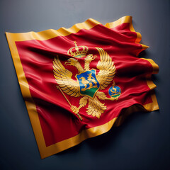 3D rendered Montenegro flag, isolated on a clean background. High-quality, realistic depiction perfect for various uses, Generated by AI.