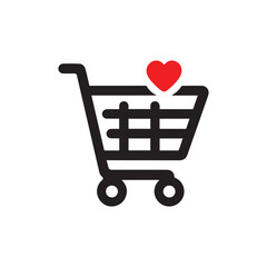 shopping chart icon in white background.. Basket for carrying product in shopping mall or super market. 