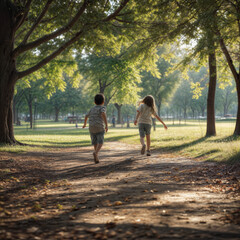 Fototapeta premium kids playing in the park