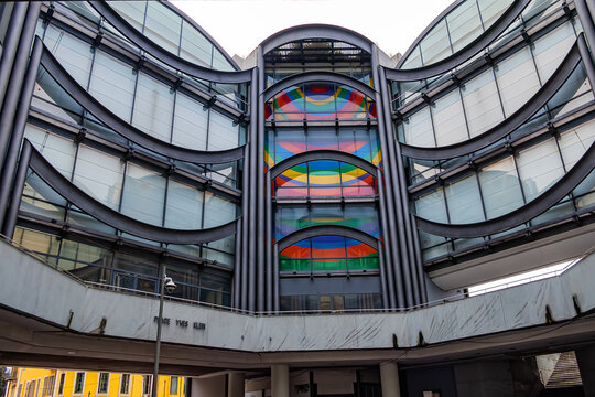 Museum of Modern and Contemporary Art (Musee d'art moderne et d'art contemporain, MAMAC, 1990) in Nice. MAMAC designed by architects Yves Bayard and Henri Vidal. Nice, France. April 15, 2024.