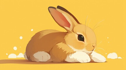 Icon of an adorable rabbit animal on its own