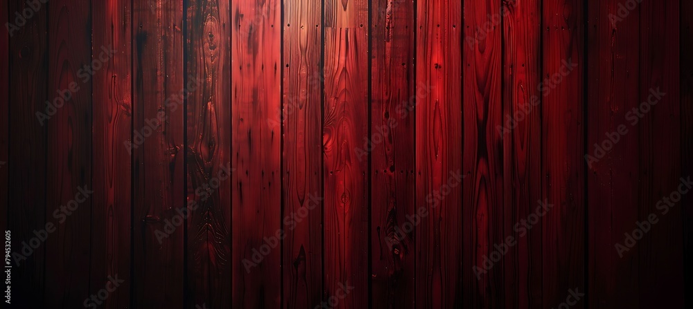 Poster vibrant red wooden planks: a rustic background setting the stage for warmth and character in any env