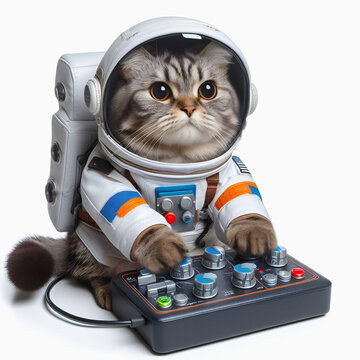 Gato Astronauta - Fondo blanco