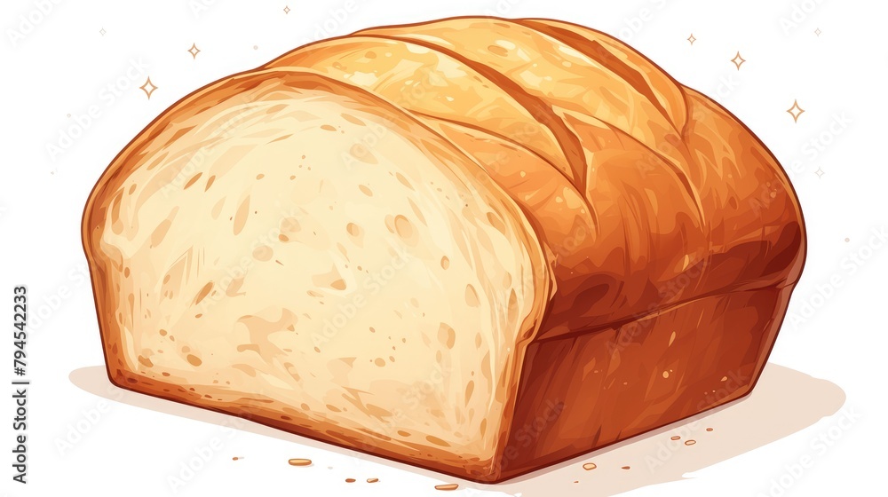 Poster 2d icon of a slice of bread in format