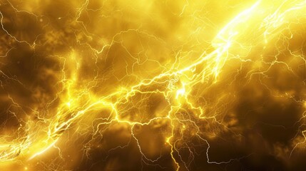 yellow lightning on night sky background