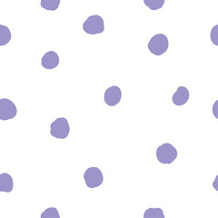 Abstract seamless pattern with purple cute adorable little doodle handwritten polka dots for babies