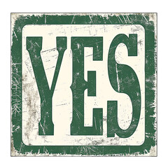YES sign isolated