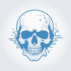 Fototapeta premium skull splash logo icon