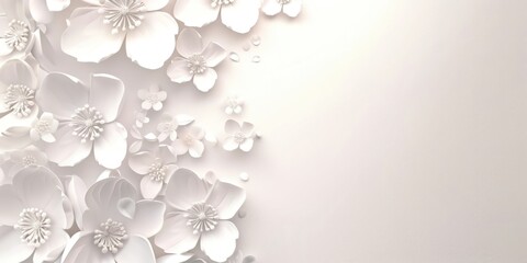 White Background with Embossed Flower Frame