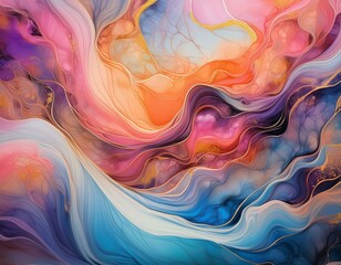 abstract colorful background with waves - obrazy, fototapety, plakaty
