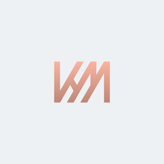 KM monogram logo with gold color gradient.