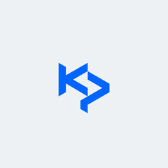KP monogram logo blue color.