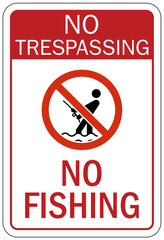 No fishing warning sign no trespassing - obrazy, fototapety, plakaty