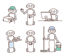 simple illustration of robot working like human