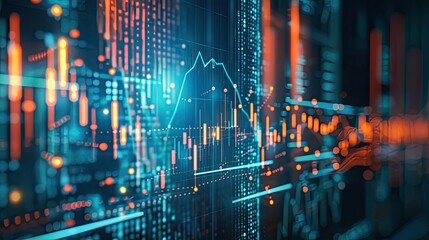 Abstract visualization of financial market trends influencing investment decisions