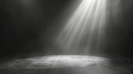 an empty background, like an empty stage, without color, soft light coming from the side