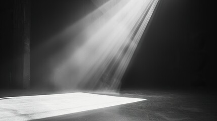 an empty background, like an empty stage, without color, soft light coming from the side