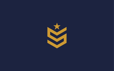 letter s with veteran logo icon design vector design template inspiration