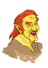 ogre goblin monster yellow redhead scary monster 