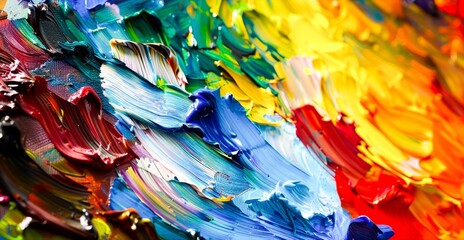 An artist's palette, alive with bold, splashy paints, each stroke on the canvas a testament to creativity's boundless realm.