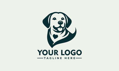 labrador retriever vector logo of a dog head (Labrador Retriever) on white background Pet
