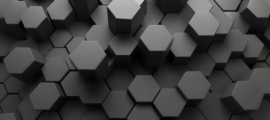 Abstract Black Geometric Patterns: Stunning Ultrawide Banner Background Perfect for Modern Design Concepts and Digital Presentations