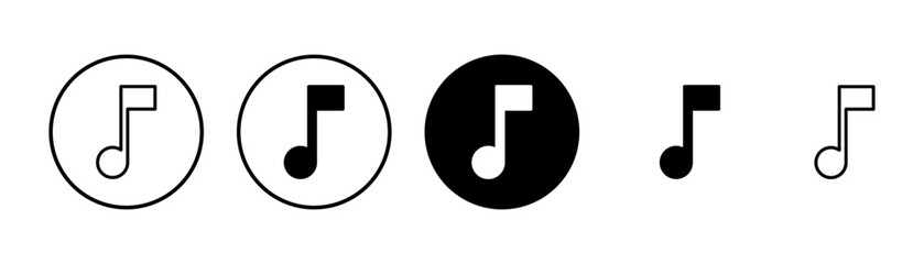 Music icon vector isolated on white background, music vector icon, Melody, song, note, sound, audio sign