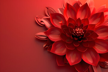 Red background with large flower