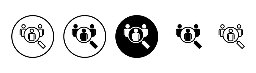 Hiring icon vector isolated on white background. Human resources concept. Recruitment. Search job vacancy icon. Hire. Find people icon