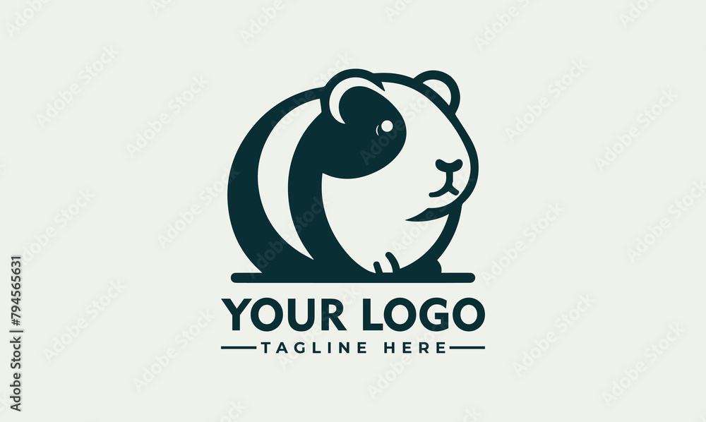 Wall mural Guinea pig logo design vector illustration perfect for a pet related business