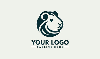 Fototapeta premium Guinea pig logo design vector illustration perfect for a pet related business