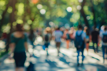 blurred photograph of crowded Park