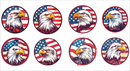 Eagle face with American flag, American bald eagle head with American flag, American Eagle Face Logo, Eagle American flag, American eagle face with USA flag