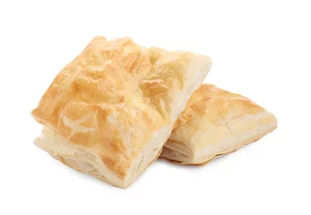 Rolgordijnen Delicious fresh puff pastries isolated on white © New Africa
