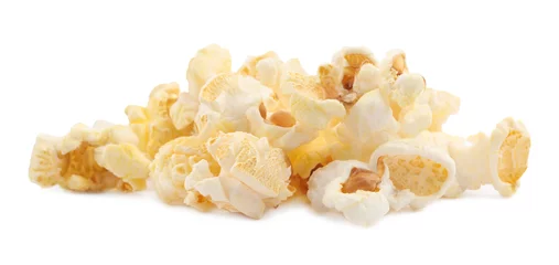 Raamstickers Fresh popcorn isolated on white. Tasty snack © New Africa