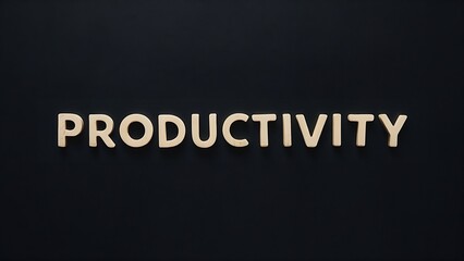 On a black background the word Productivity is written