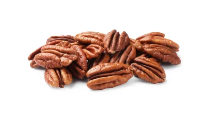 Raamstickers Pile of tasty pecan nuts isolated on white © New Africa