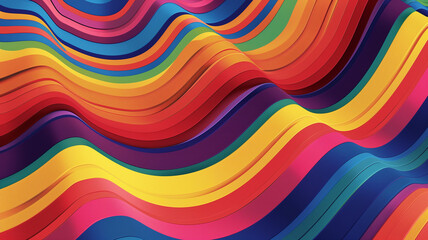 Vibrant, multicolored wavy patterns.