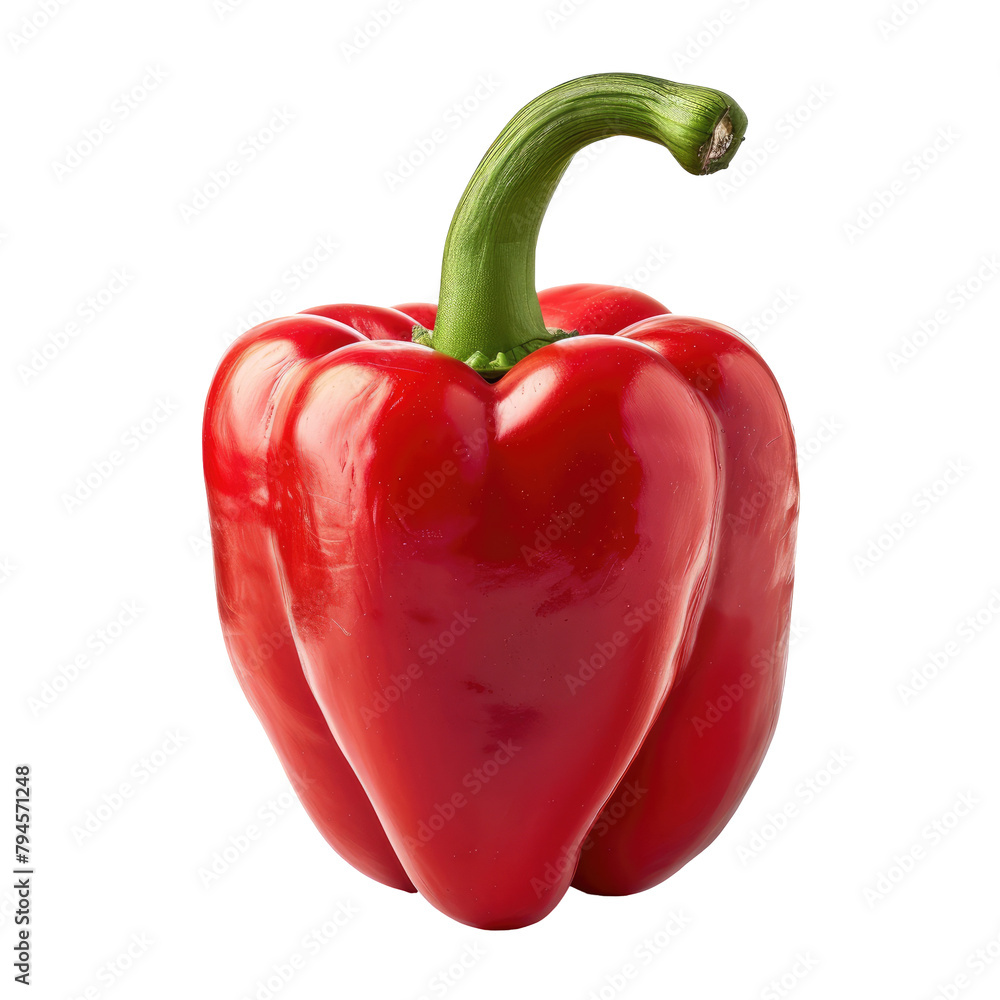 Poster a stunning red pepper stands out against a clean transparent background in this isolated image with 