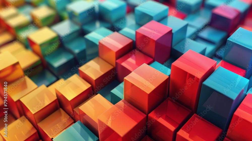 Aufkleber create a 3d abstract pattern with cute pixelated graphics ai generated illustration