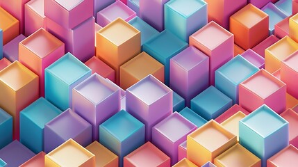 Create a 3D abstract pattern with cute pixelated graphics  AI generated illustration