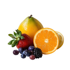 Fruits set against a transparent background